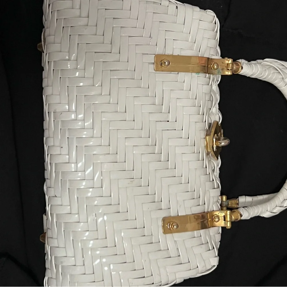 Vintage Woven Top-Handle Tote Bag